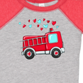 thumbnail image 4 of Inktastic Valentine Fire Truck with Hearts Boys or Girls Baby Bodysuit, 4 of 5