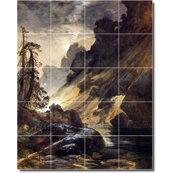 Ceramic Tile Mural-Thomas Moran Landscapes Painting 564. 17" w x 21.25" h using (20) 4.25 x 4.25 ceramic tiles