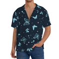 thumbnail image 1 of Fotbe Beautiful Butterflies Camisa Estampada de Manga Corta para Hombre, Casual de Verano, Estilo Playero, Sin Arrugas-3X-Large, 1 of 5
