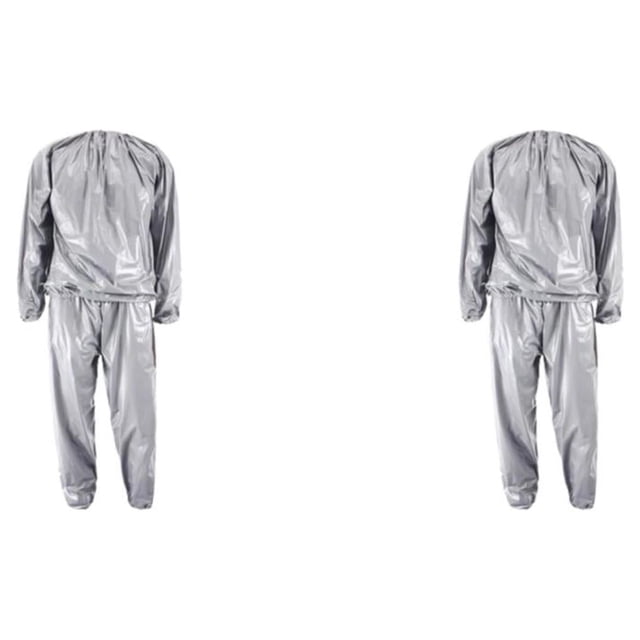 Sonducket Fitness Sauna Suit Exercise Gym Home Suit Pants Hoodie Sweat Amarillo XXL 2piezas
