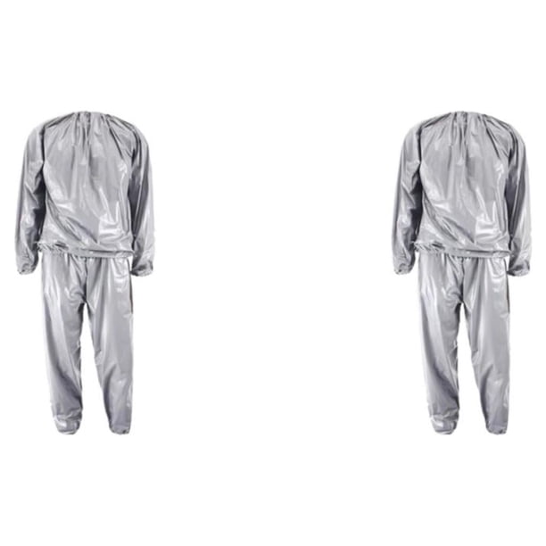 Soidarity Fitness Sauna Suit Ejercicio Gym Home Sweat Suit Sudadera con capucha Pantalones Amarillo L Amarillo L 2piezas