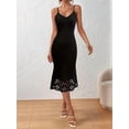 thumbnail image 5 of Women'S Dresses V Neck Spaghetti Strap Slip Midi Dresses Black L, 5 of 8