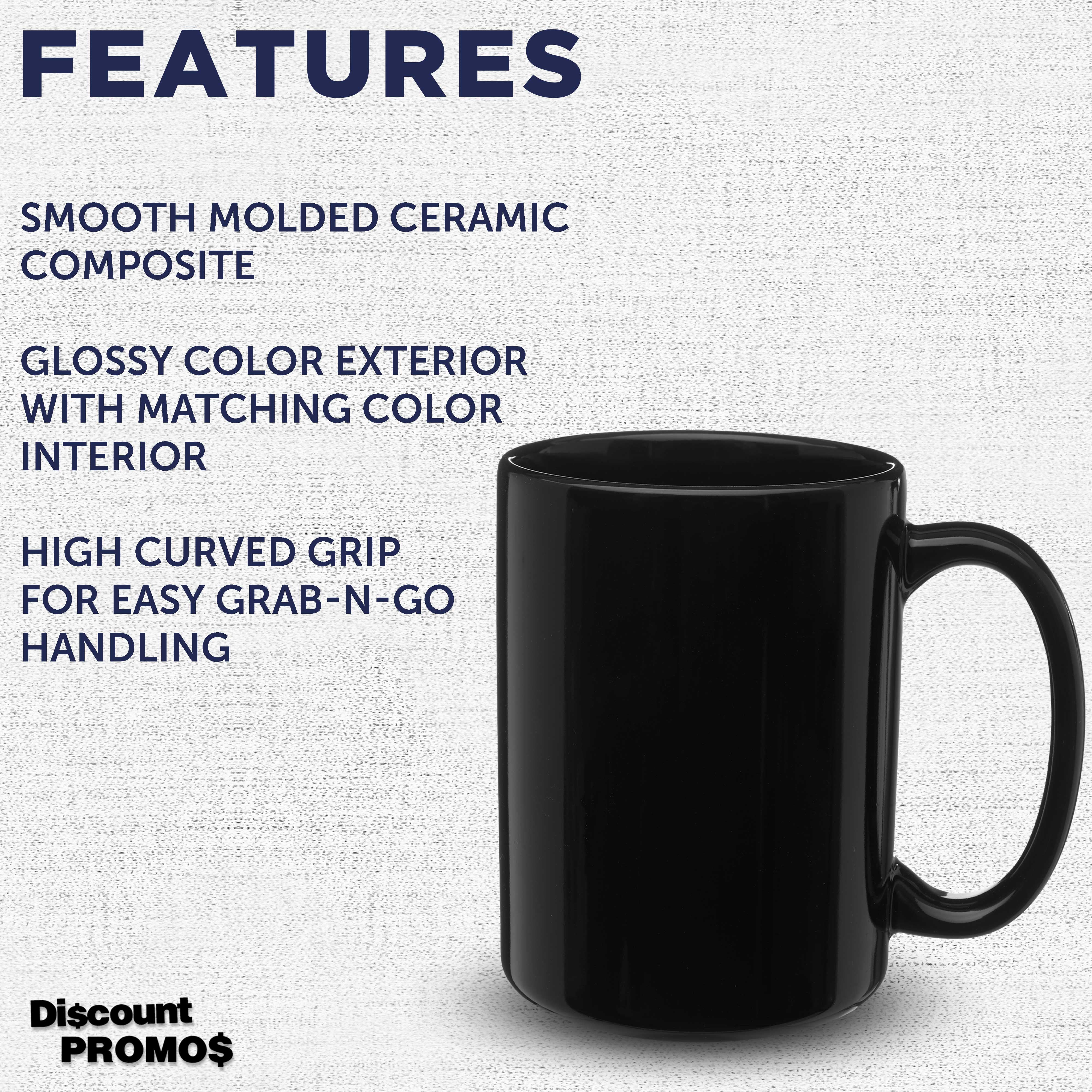 Large Ceramic Coffee Mugs 15 oz. Set of 10, Bulk Pack - Perfect for Coffee, Tea, Espresso, Hot Cocoa, Other Beverages - Black