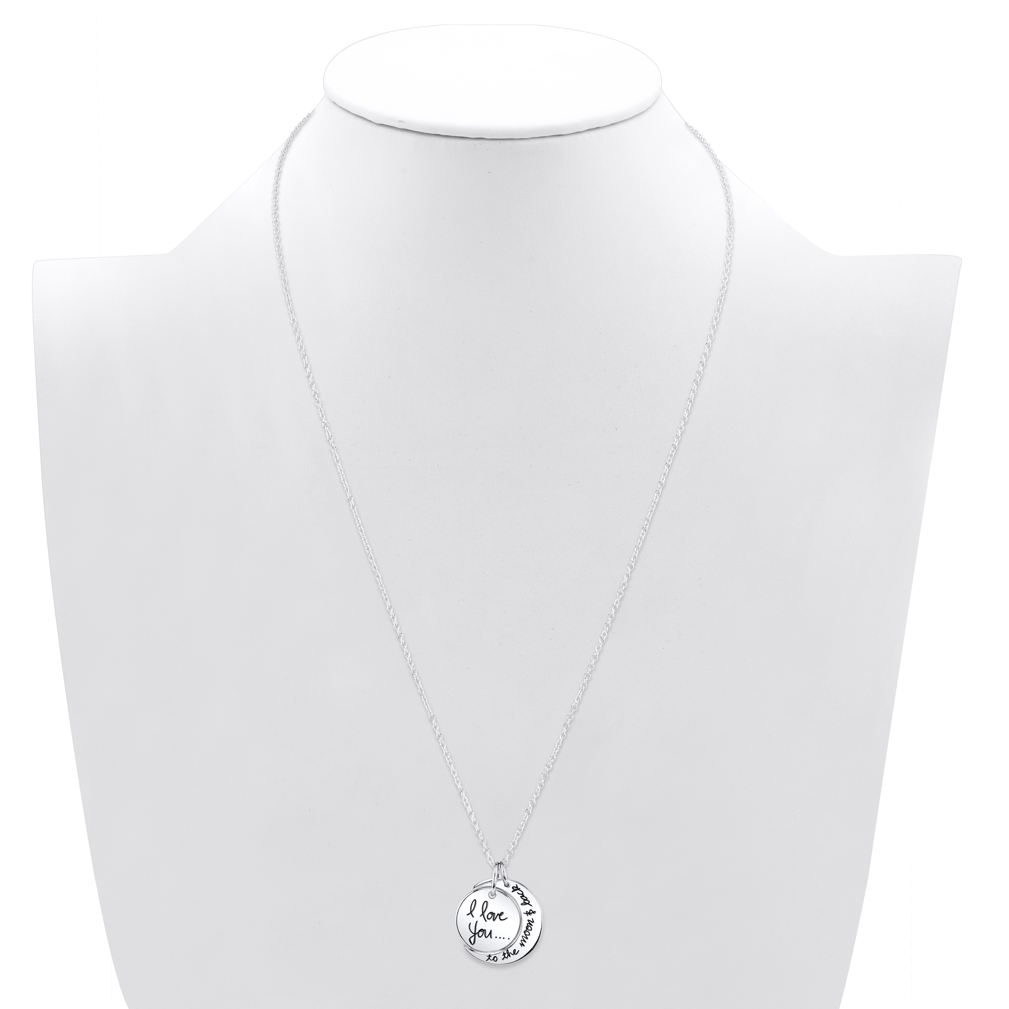 Believe by Brilliance Sterling Silver Moon & Back Necklace photo 3
