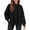 Black, variant on Women's Outside Seam Knit Sweater, 50% Viscose 30% Polyamide 20% Polyester Oversized Crew Neck Tunic with Side Splits and Long Sleeves