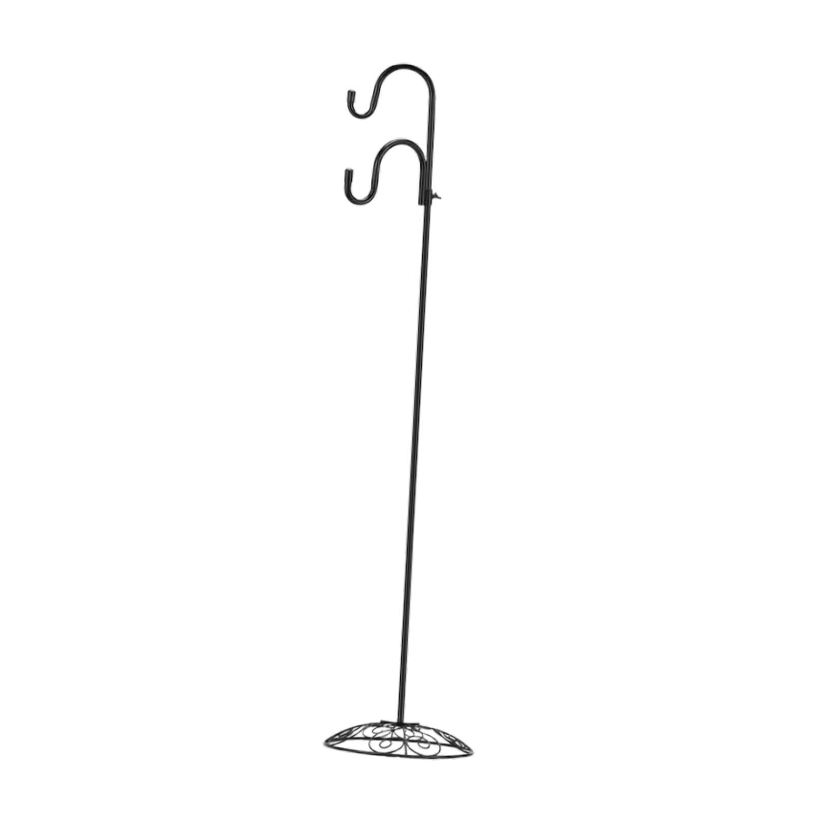 Shepherds Hook Stand Wind Chime Flower Pot Holder with Rustproof Iron for Indoor Outdoor Lawn Spaces