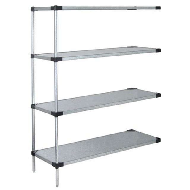 Quantum Storage AD63-1448SG 4-Shelf, Galvanized Steel Solid Shelving Add-On Unit - 14 x 48 x 63 in.