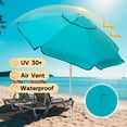 thumbnail image 2 of Abba Patio 7' Patio Beach Umbrella Sun Shade Tilt w/ Carry Bag, UV Protection, Lake Blue, 2 of 9