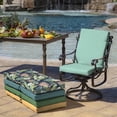 thumbnail image 4 of ARDEN 4-Pack Outdoor Patio Dining Chair Cushion, 20x44, Rain-Proof Seat Pad, Fade-Resistant Outdoor Cushion Aqua Leala, 4 of 13