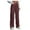 Wine, variant on Women High Waist Straight Leg Trousers Business Work Casual Button Down Pants with Functional Pockets Dark Green S