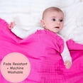 thumbnail image 5 of LollyBanks Ruffle Muslin Baby Girl Blanket, Organic Cotton Receiving Blanket, 40 x 36 in, Butterfly Print, 5 of 8