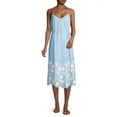 thumbnail image 2 of Milly CHAMBRAY Women's Becca Embroidered MIDI Dress, US 4, 2 of 4