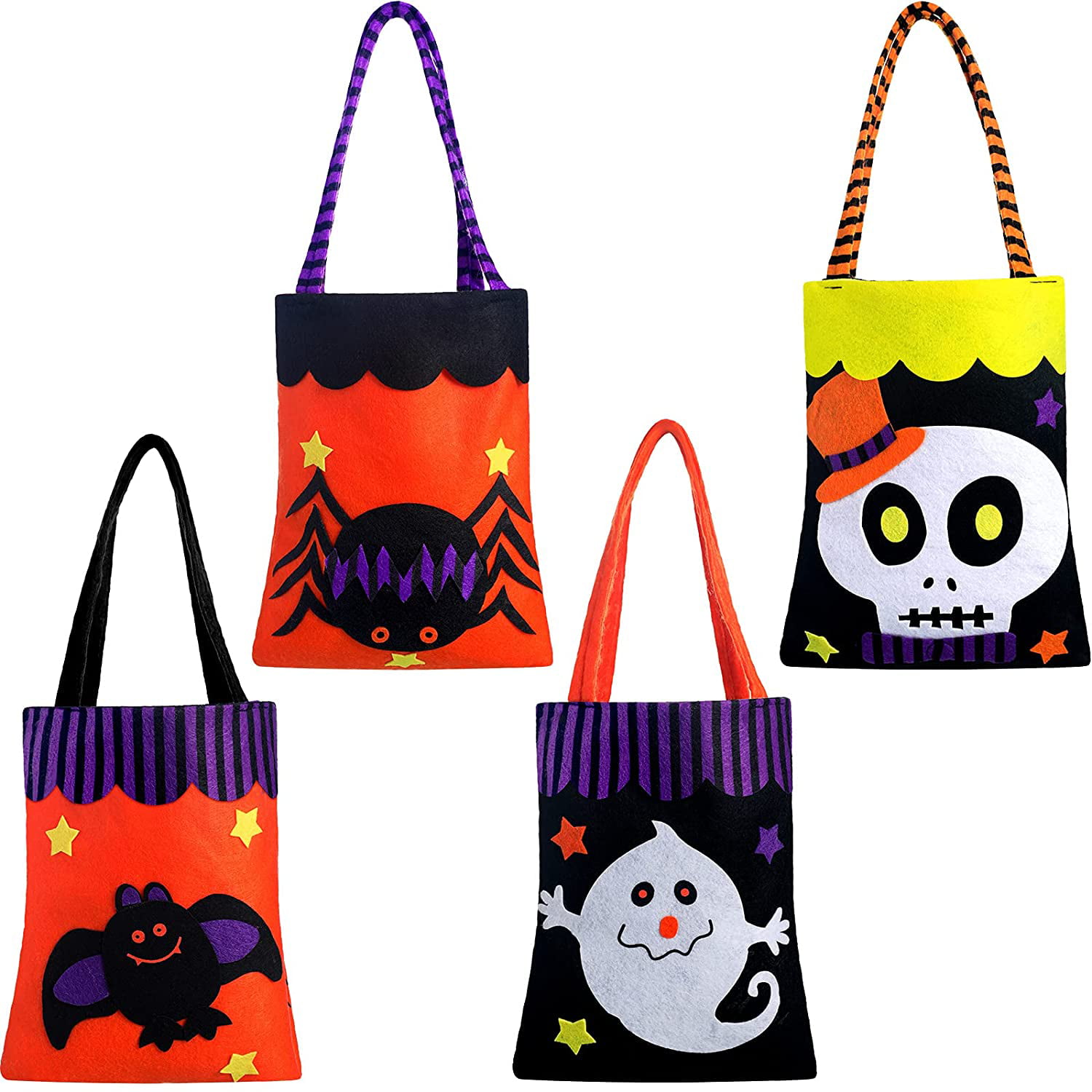 Set of 3 Halloween Reusable Tote Trick or Treat Bags H-2022