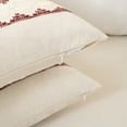thumbnail image 4 of Fancy Homi 2 Pcs Boho Christmas Burgundy Decorative Throw Pillow Covers 12x20 Inch for Living Room Couch Bed Sofa, Modern Farmhouse Holiday Home Decor, Soft Cotton Line Wine Red Lumbar Cushion Case, 4 of 6