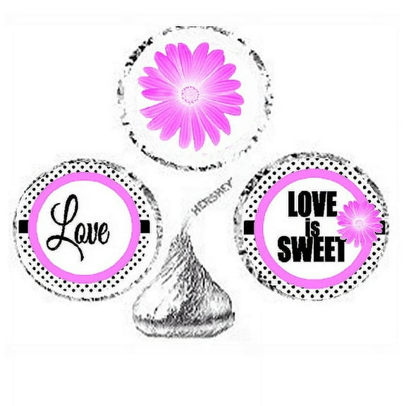 216ct Pink Love Party Favor Candy Decoration Stickers Labels Fits Kisses Chocolates Party Favors Envelope