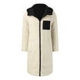 thumbnail image 5 of JHHLSF Women's 2025 Winter Casual Clothes Zip Up Oversized Reversible Shearling Fleece Long Coats Jackets With Pocket Black,2XL, 5 of 5