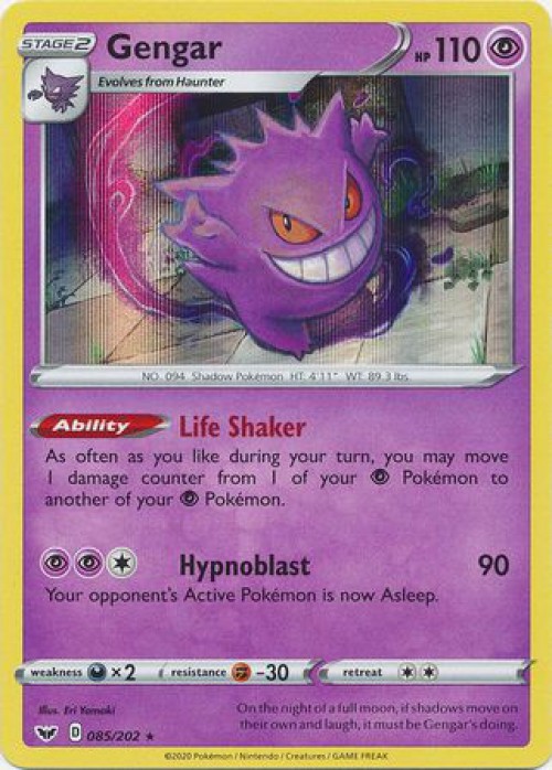 Pokemon Sword & Shield Base Set Gengar 85