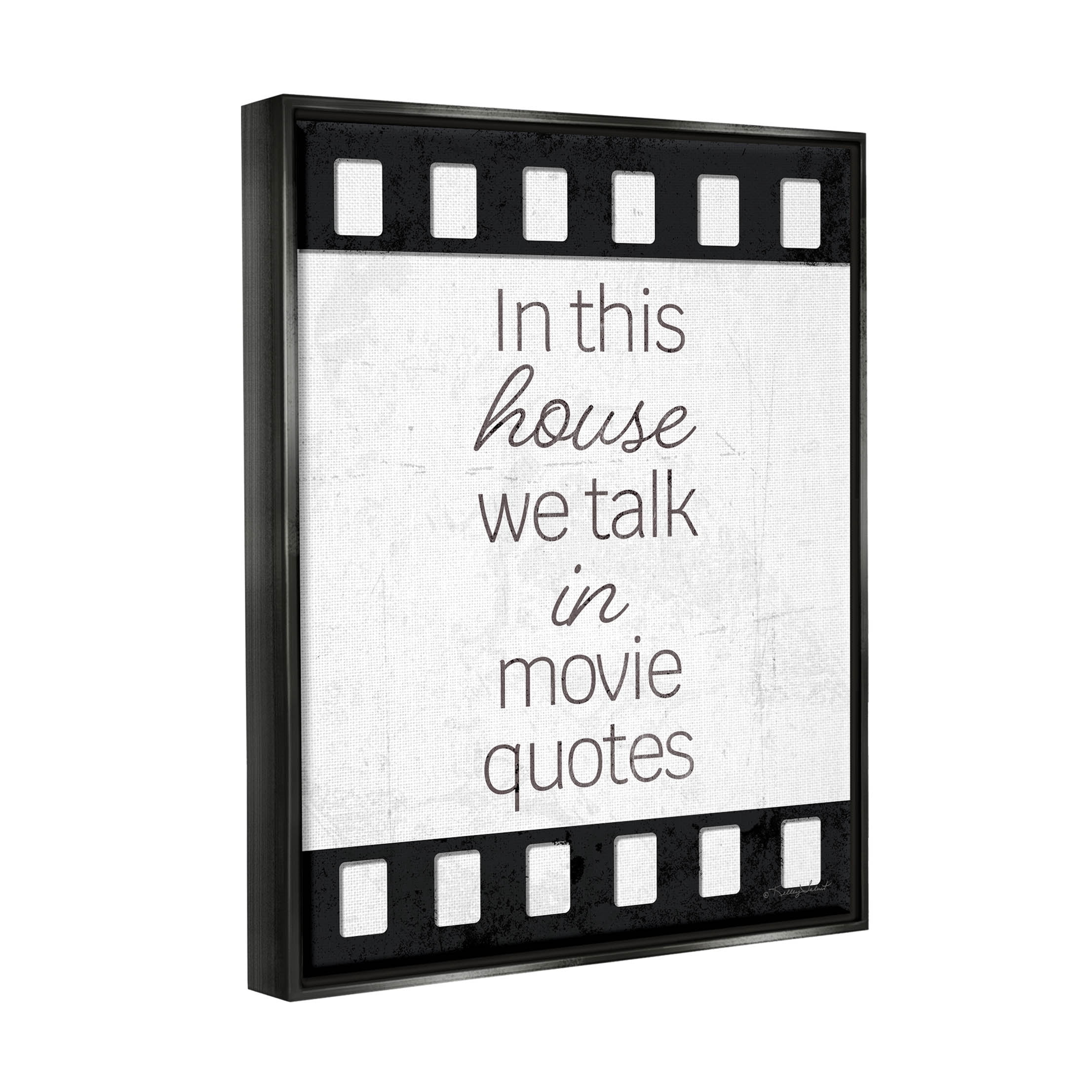 In This House Movie Quotes Phrase Typography Graphic Art Jet Black Framed Art Print Wall Art