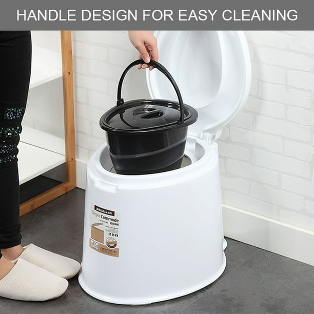 Portable Folding Camping Toilets Travel Commode with Toilet Paper Holder and Phone Holder for