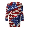 thumbnail image 5 of Lcziwo Red White and Blue Striped Shirt Women 4th of July Patrioticprint Blouses 3/4 Sleeve Round Neck Comfy Shirts Casual Dressy Summer 2025 Tees Red,XXL, 5 of 5