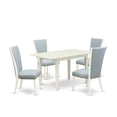 thumbnail image 6 of East West Furniture East-West Furniture NFVE5-LWH-15 - A wooden dining table set of 4 wonderful dining room chairs with Linen Fabric Baby Blue color and a wonderful dinner table with Linen White..., 6 of 10