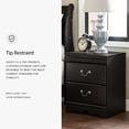thumbnail image 3 of Bowery Hill 2 Drawer Wood Nightstand in Black, 3 of 4