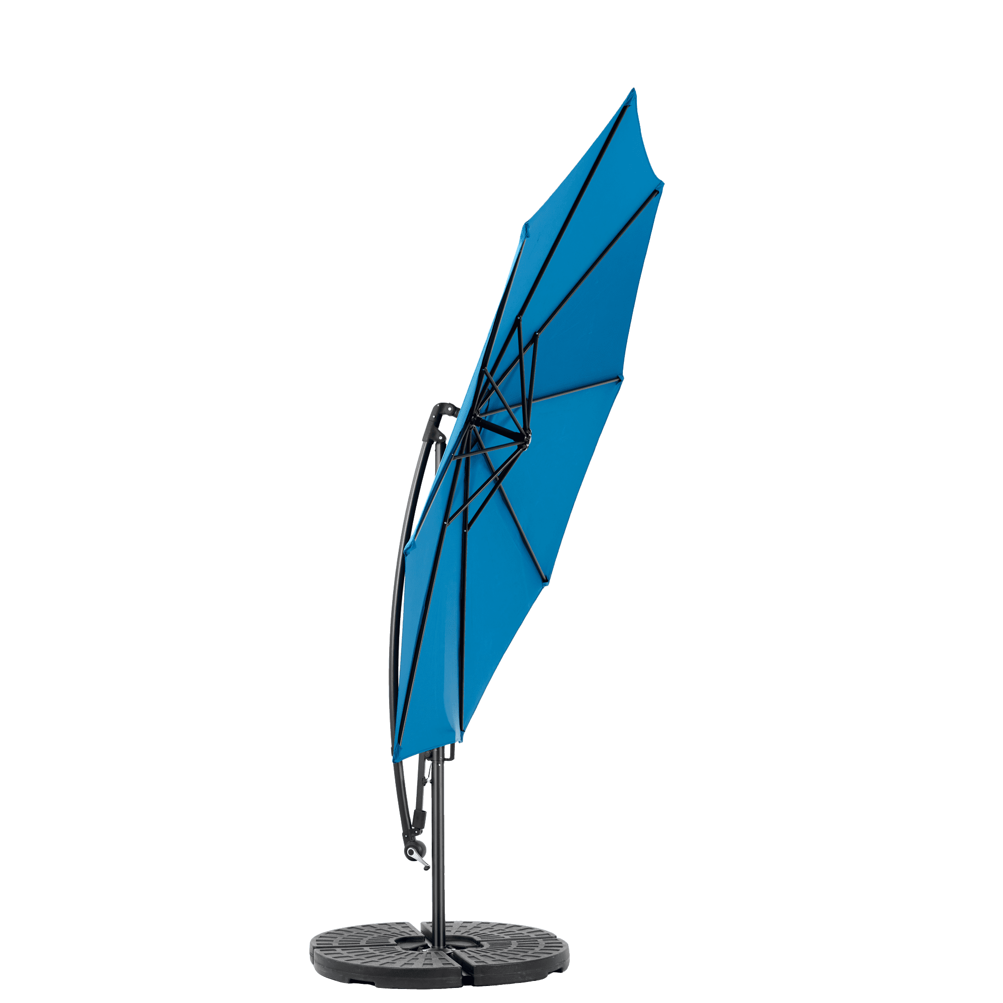 Leumius 10ft Outdoor Patio Umbrella,Outdoor Offset Cantilever Umbrella with 8 Sturdy Ribs and Easy Tilt Adjustment,Patio Market Umbrella for Pool Deck Porch Backyard Garden,Dark Blue(No Base)