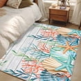thumbnail image 4 of 3'x5' Rug for Living Room Bedroom, Summer Coastal Washable Area Rugs Non-Slip Carpet Mats, Nautical Sea Coral Shell Starfish Wood Gray Indoor Low Pile Area Rug Runner for Kitchen, Mudroom, 4 of 8