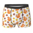 thumbnail image 6 of Men's Boxer Briefs, Cartoon Cute Squirrel Maple Leaf Soft Comfy Mens Underwear Boxer Briefs Breathable With Widen Waist, 6 of 7