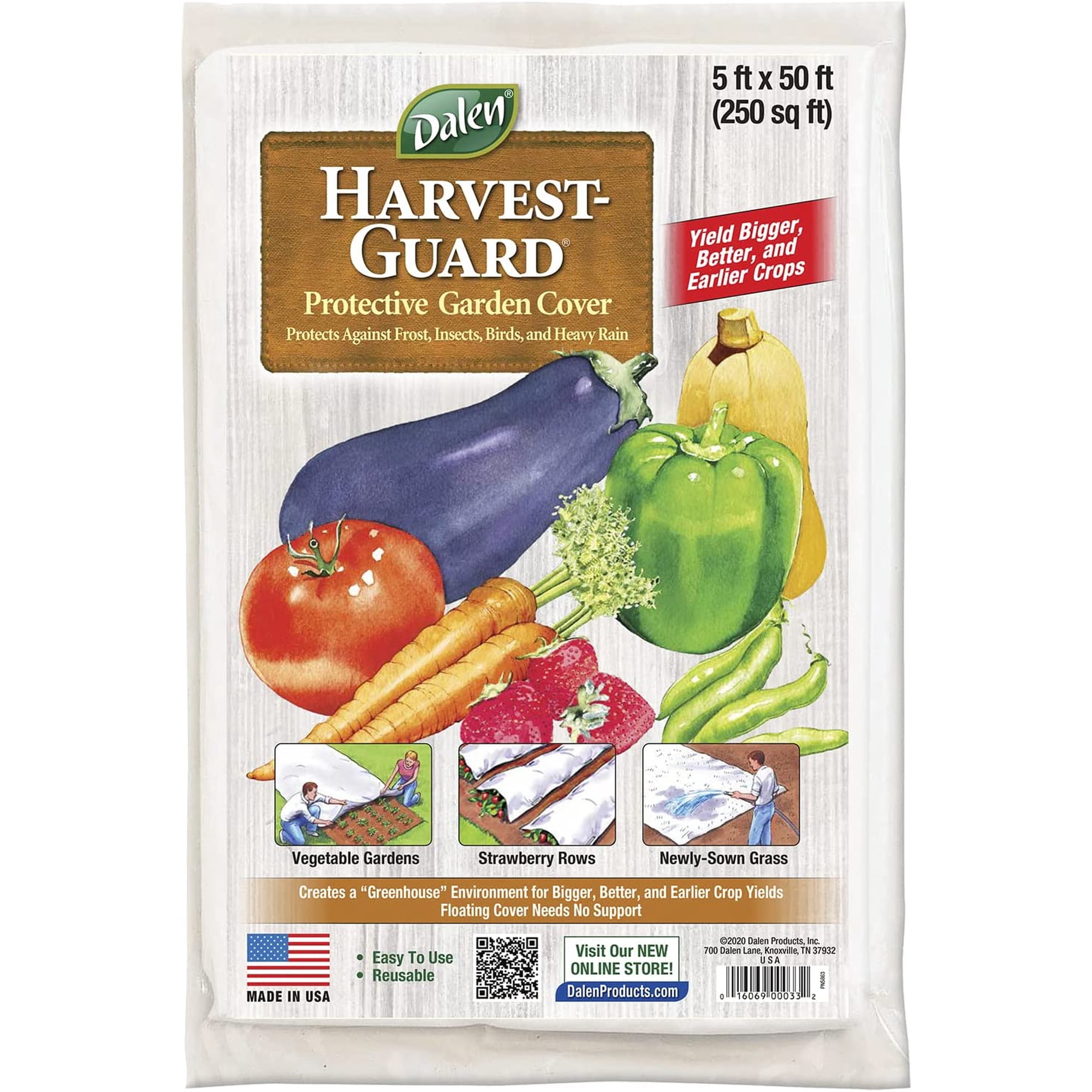 Harvest Guard Freeze Protection Plant Cover, Floating Frost Blanket for Outdoor Plants and Lawn Seed Germination, Reusable Garden Fabric Plant Cover Warmer for Harsh Weather (5' x 50')