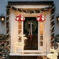 thumbnail image 5 of 2 Pcs Christmas Hanging Baskets for Outdoors, Artificial Poinsettia Flowers with Rose UV Resistant Winter Hanging Baskets for Front Door, Patio, Garden, Outdoor Christmas Porch Decorations, 5 of 7