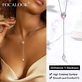 thumbnail image 3 of FOCALOOK Long Teardrop Lariat Necklace 925 Sterling Silver Birthstone Y Necklaces for Women Prom Jewelry, 3 of 9