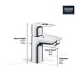 thumbnail image 4 of GROHE 23085001 Bauloop Bathroom Faucet, Starlight Chrome, 4 of 7