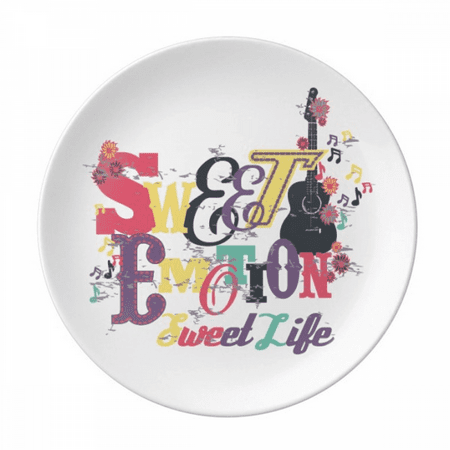 

Purple Sweat Music Pattern Illustrate Plate Decorative Porcelain Salver Tableware Dinner Dish