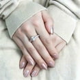 thumbnail image 4 of HeartsAndYou 2ct Radiant Moissanite Round Accents Solitaire Engagement Ring for Women 18k Rose Gold over Silver, 4 of 5