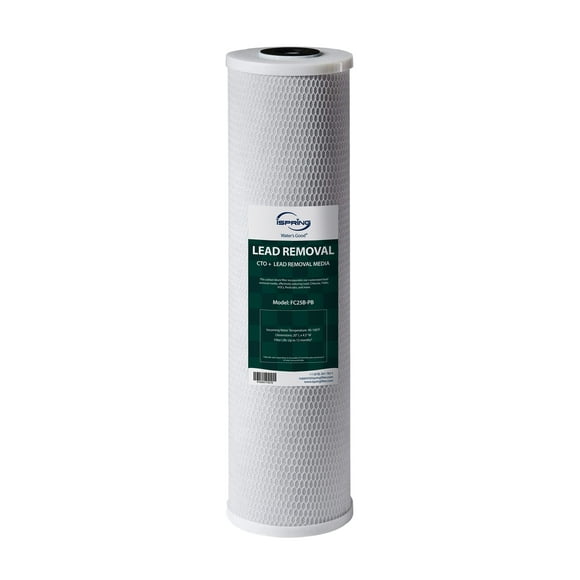 iSpring FC25B-PB 4.5” x 20” Lead, Arsenic, Cadmium, Chlorine Reducing Whole House Water Filter, SGS-Tested, Fits iSpring WGB32B Series