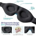 thumbnail image 4 of 3d Sleeping Eye Mask Sleep Mask Contoured Cup Night Blindfold Black, 4 of 5