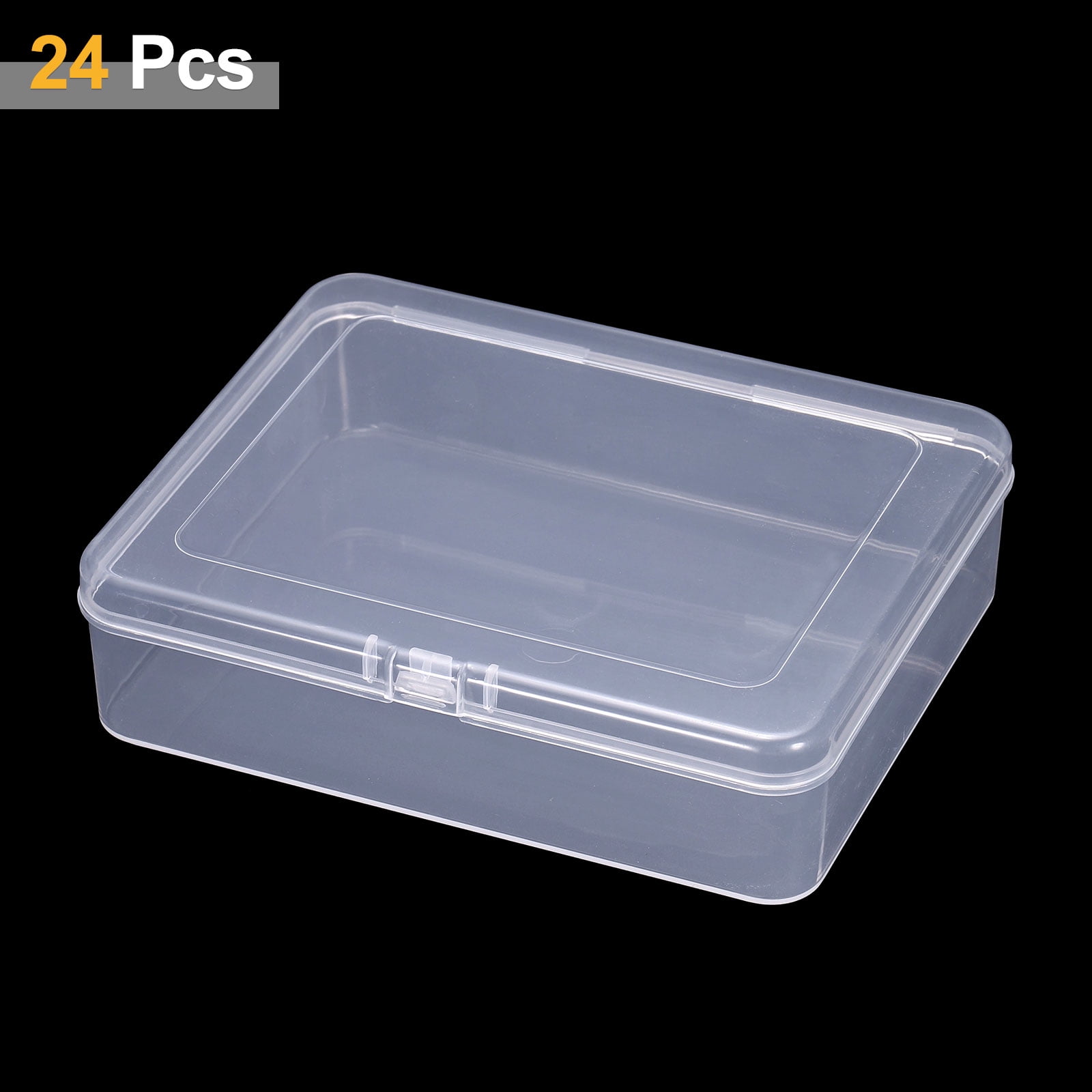 Uxcell 24pcs 4.92" x 4.02" x 1.3" Plastic Beads Storage Containers Box, Clear