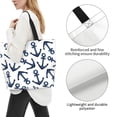 thumbnail image 3 of Disketp Navy Blue Anchor Bolsa Tote Estampada para Mujer, Bolso de Hombro y de Mano para Compras y Viajes, 3 of 8