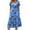 Cashew Blue Print, variant on Zeagoo Summer Dresses for Women 2025 Casual Midi Dress A Line Pleated Sundress Short Sleeve Dress Flare Sundress