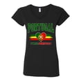thumbnail image 2 of Wild Bobby Portugal Flag Heart Forca Portugal Graphic | Women's Novelty T-Shirt | Soccer Football Fan Game Day Gift for Her Women Standard V-Neck Tee, 2 of 5