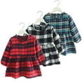 thumbnail image 4 of URMAGIC Toddler & Baby Girls Cotton Plaid Crewneck Long Sleeve Casual Dress, 4 of 4