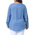 thumbnail image 3 of Agnes Orinda Plus Size Shirts for Women Long Sleeve Button Down Shirt Tops Blouse 1X Blue, 3 of 5