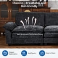 thumbnail image 3 of Capri 122" Oversized Sectional Couch, L Shaped Cloud Couch, Convertible Sofa Set for Living Room, Chenille, Black, 3 of 9
