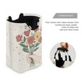 thumbnail image 3 of Yayeee Freestanding Laundry Hamper with Handle Collapsible Large Storage Basket for Clothes, Beige Cute Flower, 3 of 7