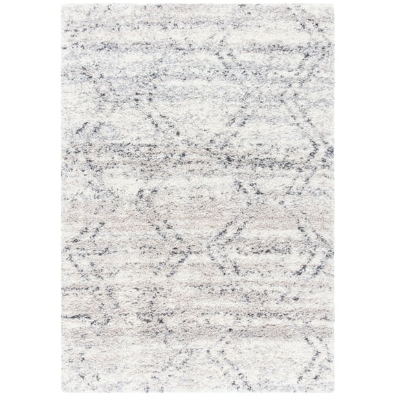SAFAVIEH Fontana Darin Geometric Shag Area Rug, Ivory/Grey, 3' x 5'