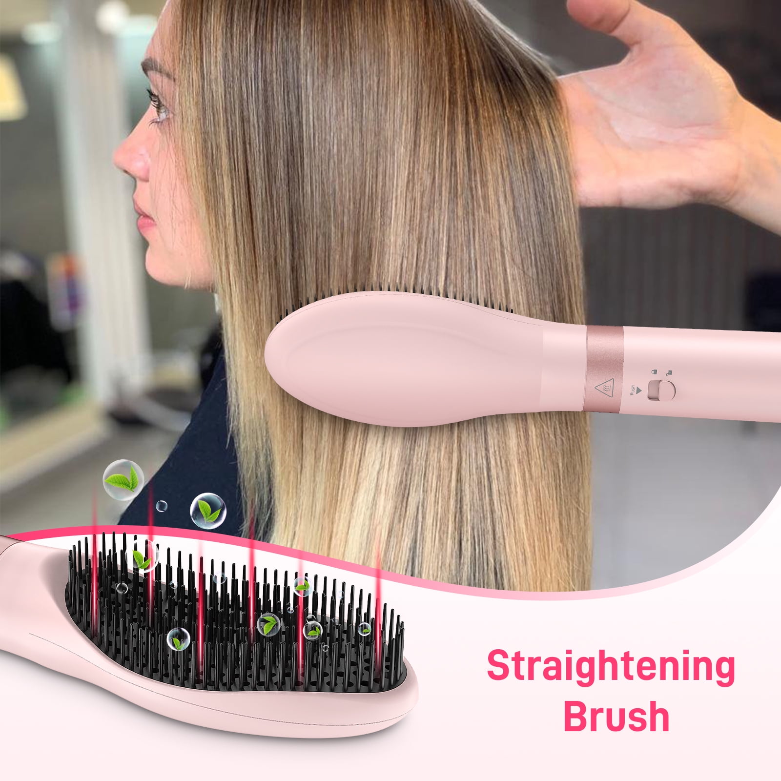 RACCOMB Dual Voltage Hair Styler 5-in-1 High-Speed Dryer Brush with Negative Ion Technology, Pink