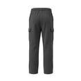 thumbnail image 5 of Mans Fleece Cargo Sweatpants Solid Color Baggy Straight Wide Leg Pant Lightweight Athletic Open Bottom sweat pants with Pockets, 5 of 6