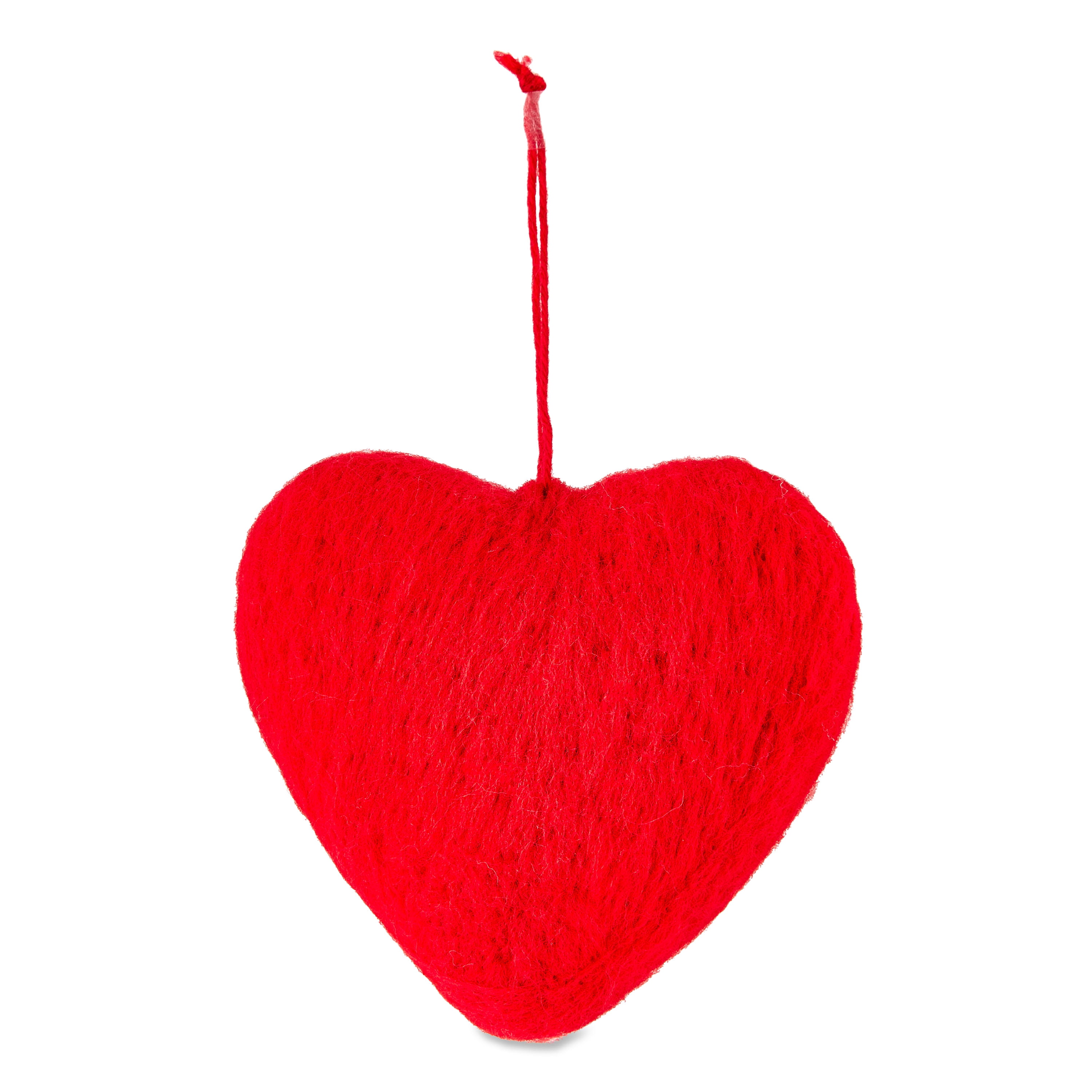 WAY TO CELEBRATE! Way To Celebrate Valentine Red Fabric Heart Ornament Hanging Decor