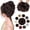 Black & Dark Auburn, variant on Messy Bun Hair Piece Wavy Curly Scrunchies Fluffy Donut Thick Updo Elegant Chignon Hairpieces for Women Girls, Silver Grey 1.4oz